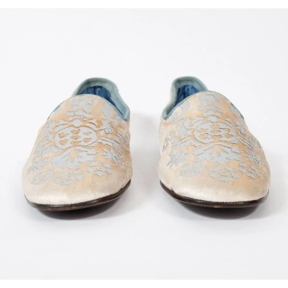 Vintage Tom Ford GUCCI sz 5 loafers flat shoes velvet gray damask - Picture 7 of 8